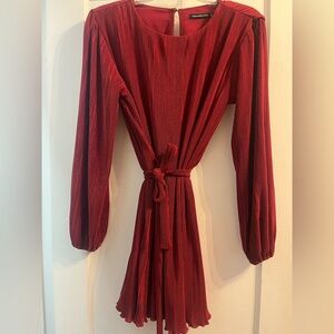 A&F pleated mini red mini dress size small